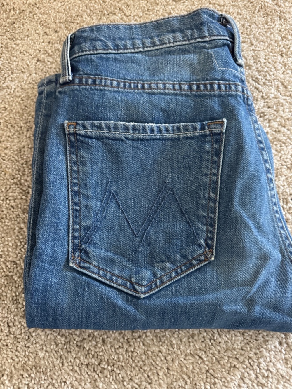 MOTHER High-waisted Rider Ankle Women's Straight-Leg Jeans in Blue Denim - Picture 5 of 5